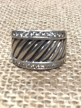 David Yurman Diamond Cable Band Ring Size: 6